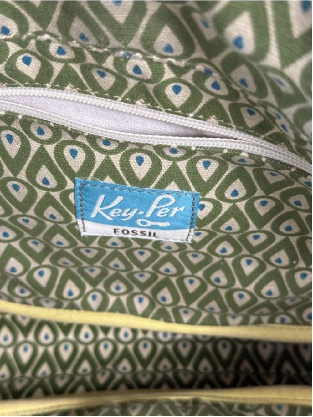 Vtg Fossil Key Per Messenger Bag laptop Coated Canvas Y2K 90s